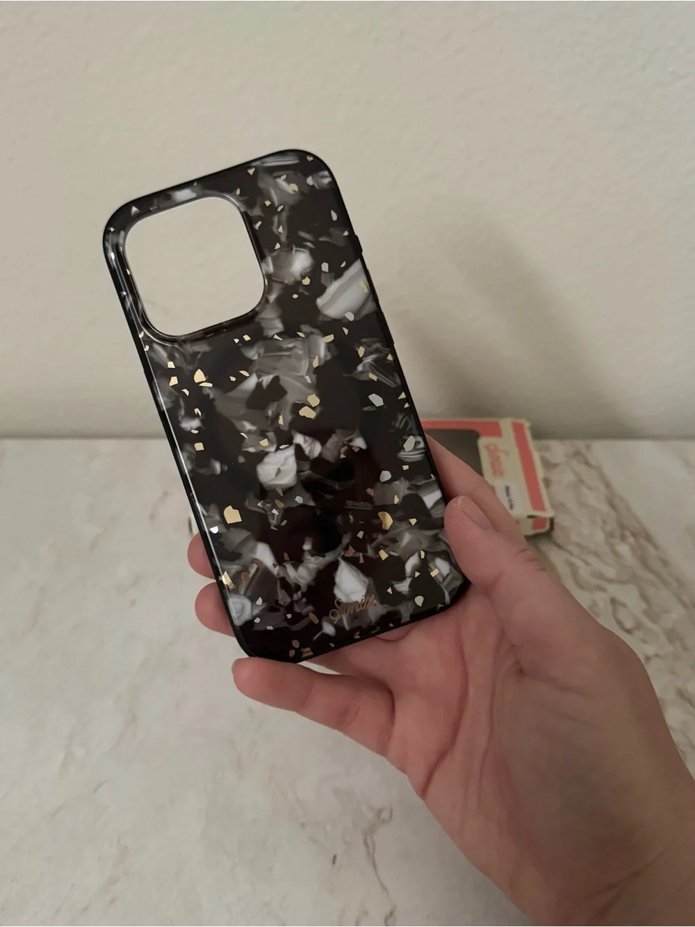 Sonix Black Tortoiseshell Phone Case with Gold Accents